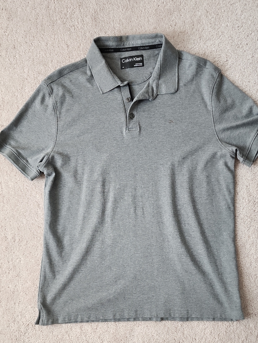 Calvin Klein Men's Heather Grey Polo